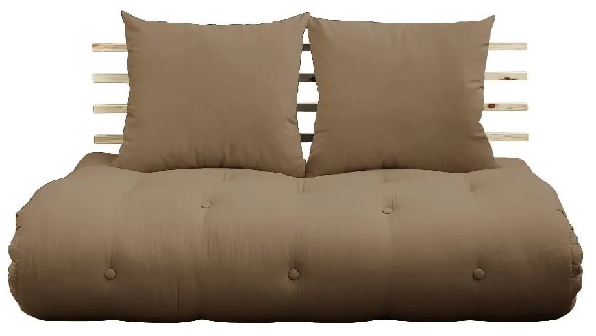 Sofa rozkładana z brązowym obiciem Karup Design Shin Sano Natural/Mocca