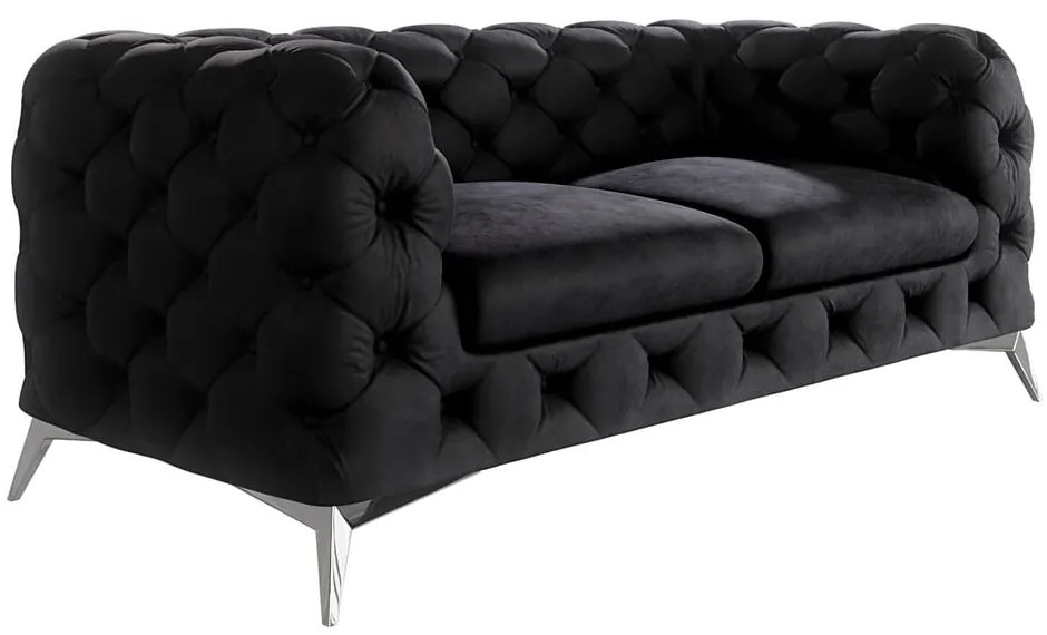 Czarna aksamitna sofa 185 cm Chelsea – Ropez