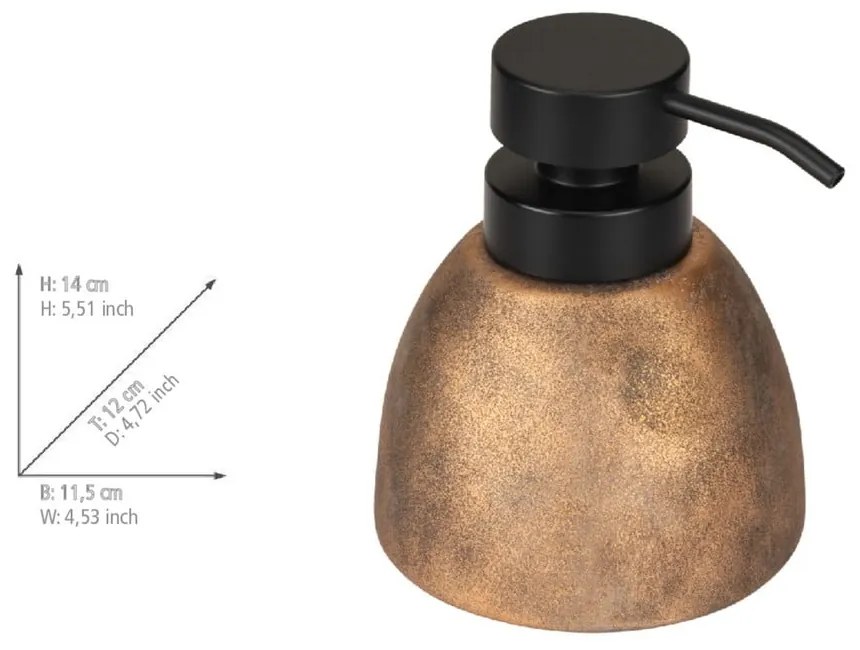 Dozownik do mydła ceramiczny w kolorze brązu 300 ml Tremea – Wenko