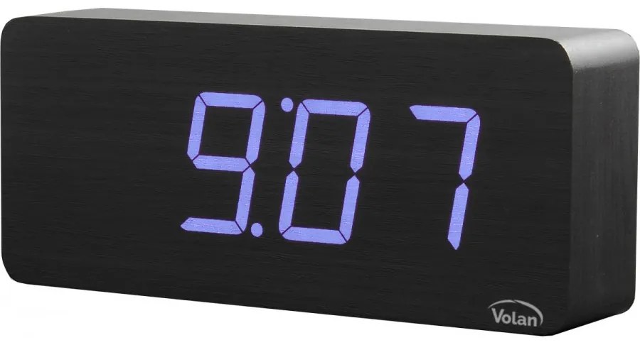 Duży zegar elektroniczny budzik led drewniany cyfrowy stojący termometr dat