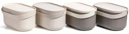 Plastia Pojemnik na bioodpady z ramą i workami, beżowy z fusami z kawy, 3,1 l