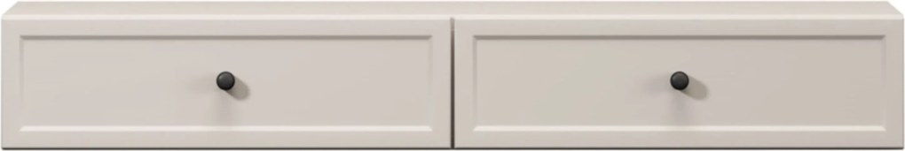 Toaletka wisząca Lorini 100 cm z szufladami - kaszmir / czarne uchwyty