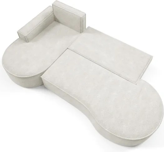 Narożnik MOLLY Lewostronny z funkcją spania, wolnostojący tkanina ABRIAMO 04 Biały