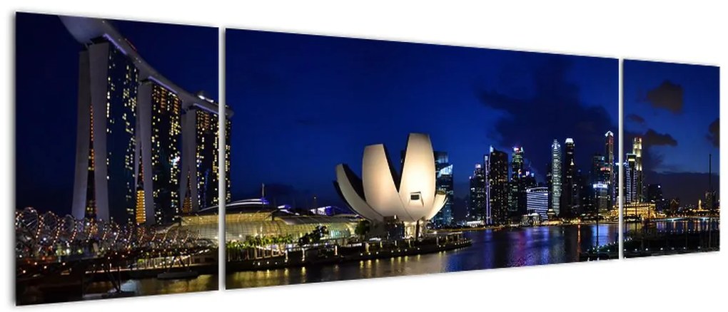 Obraz Singapuru nocą (170x50 cm)