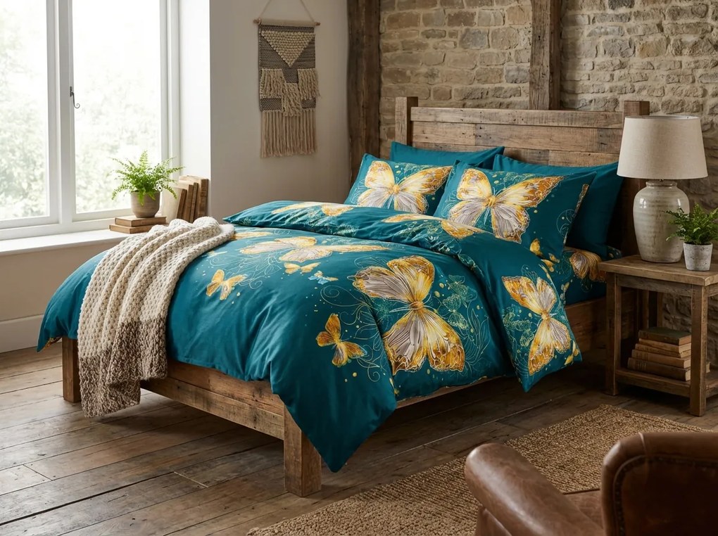 PrzytulneMieszkanie.pl PrzytulneMieszkanie.pl Pościel z mikrofibry ZAFIRA niebieska Rozmiar pościeli: 70 x 80 cm | 140 x 200 cm