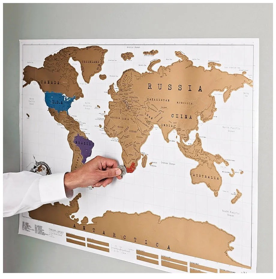 Mapa do zdrapywania 88x52 cm World Scratch Map – Ambiance