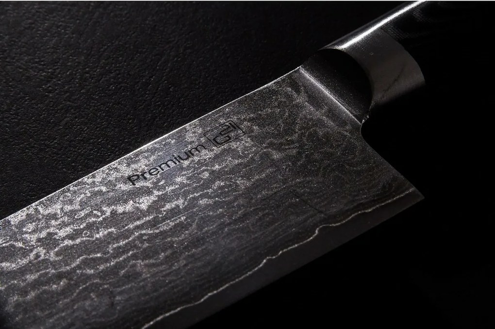 Zestaw noży G21 Damascus Premium w bambusowym bloku, pudełko, 3 szt. + kamień do ostrzenia