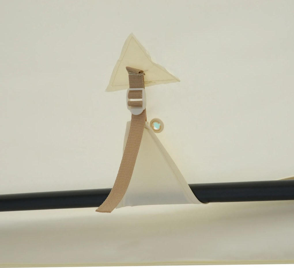 Outsunny Altana Ogrodowa 3x3m Kremowy Pawilon z 4 Ścianami Bocznymi Wodoodporny Metal i Poliester | Aosom PL