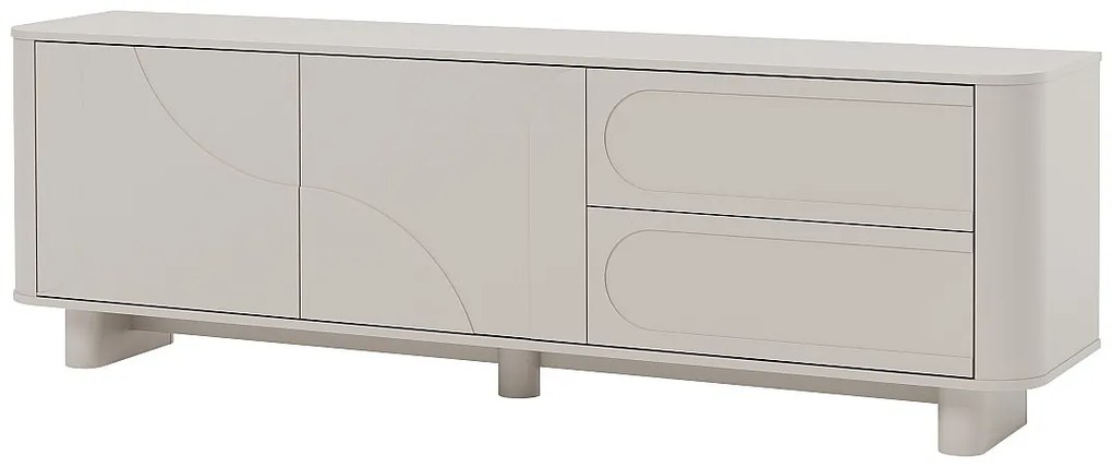 Szafka RTV 2-drzwiowa i 2 szufladami - Beżowa - DIGARA