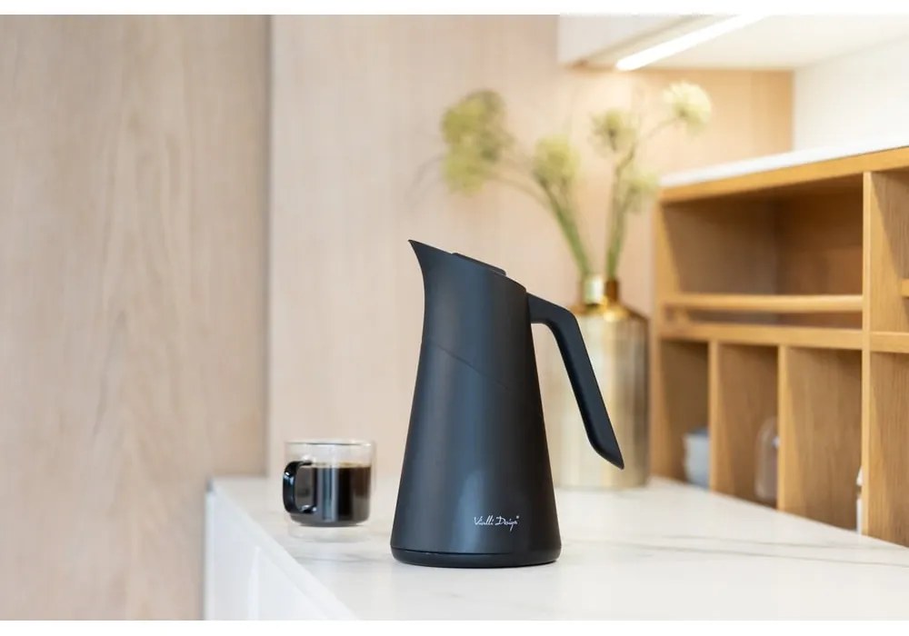 Czarny termos 1 l Soho – Vialli Design