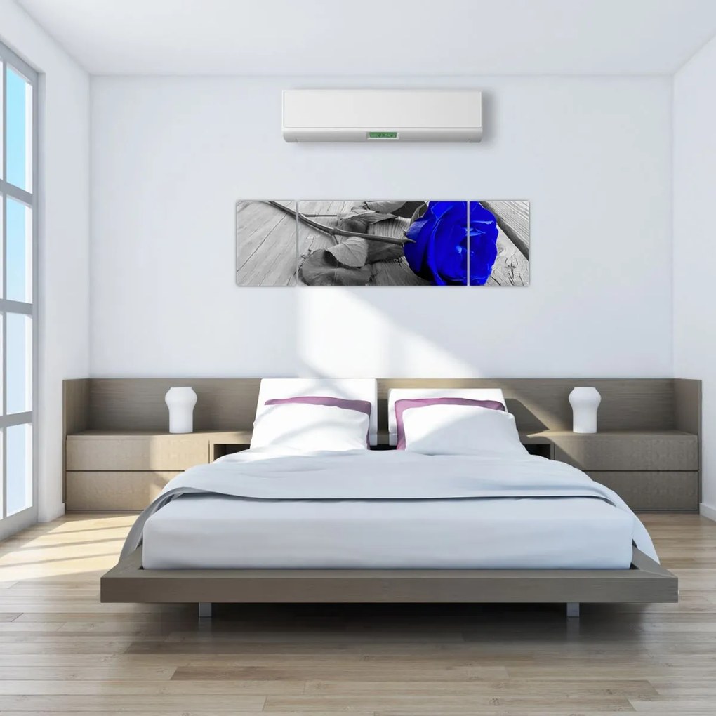 Obraz - Niebieska róża (170x50 cm)