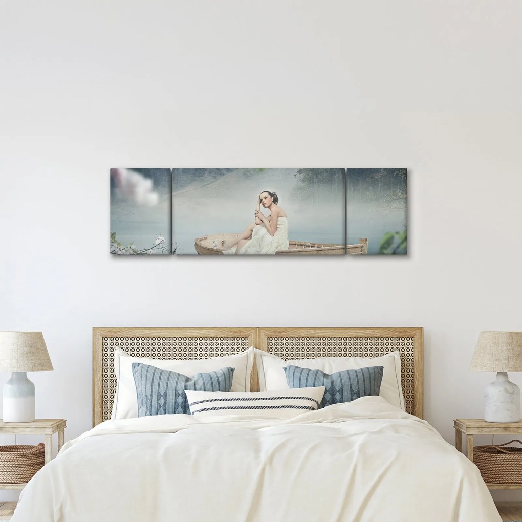 Obraz - Kobieta na łodzi (170x50 cm)