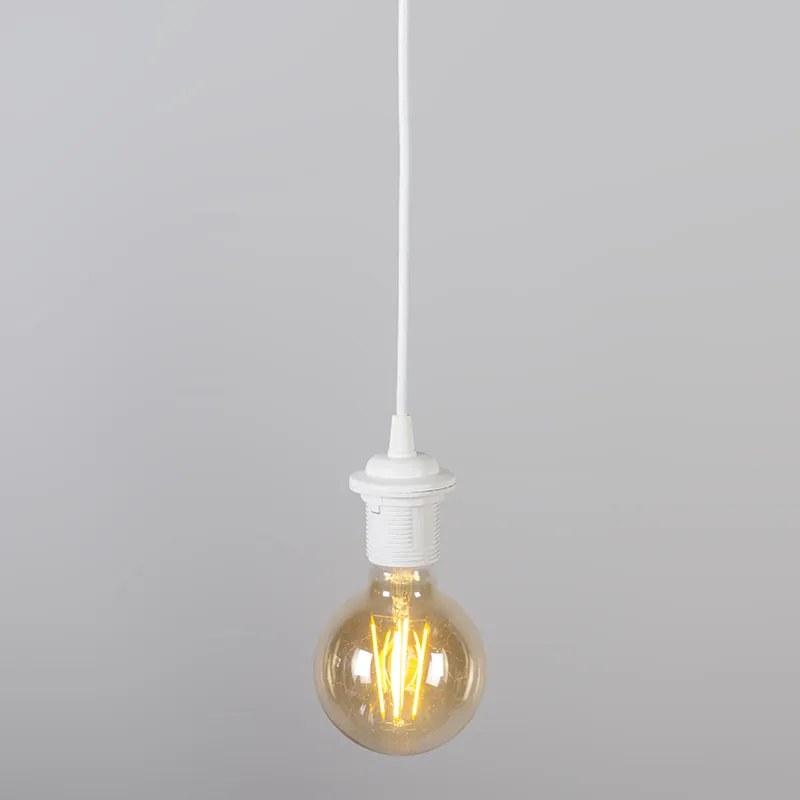 Nowoczesna lampa wisząca biała z czarnym kloszem 45 cm - Pendant