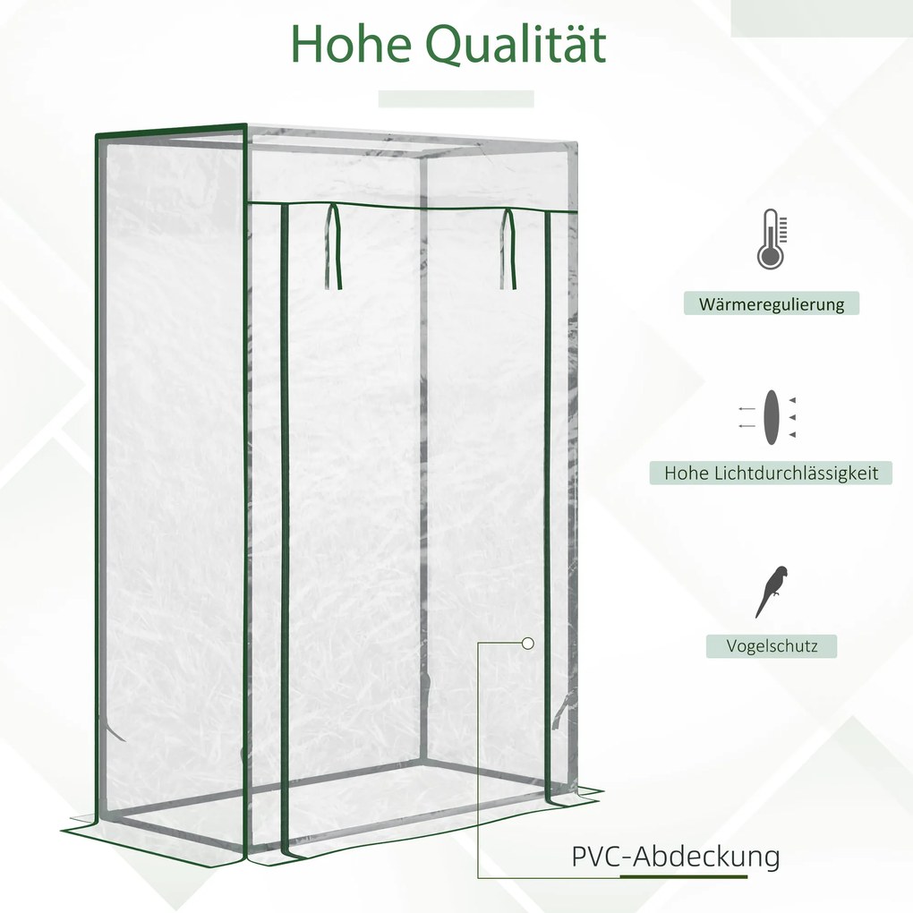 Outsunny szklarnia foliowa przezroczysta Idealna do uprawy roślin 100x50x149cm | Aosom PL