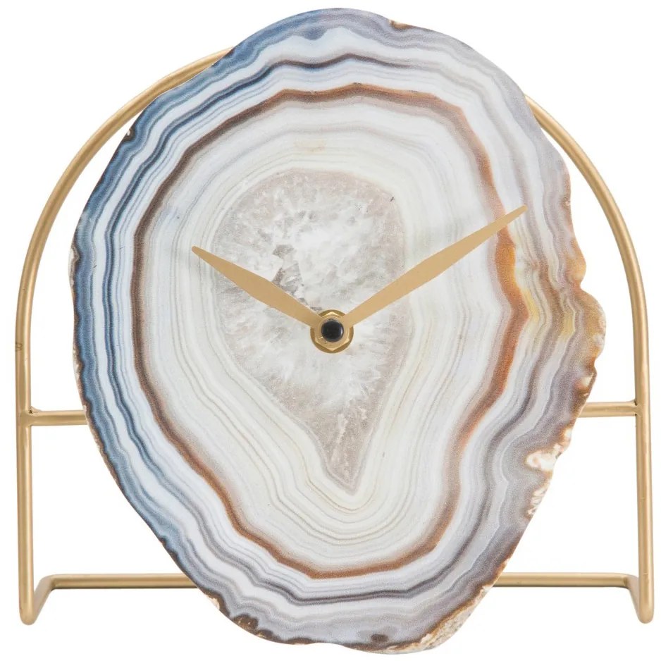 Elegancki zegar z tarczą z wzorem agatu, 20 x 19,5 cm