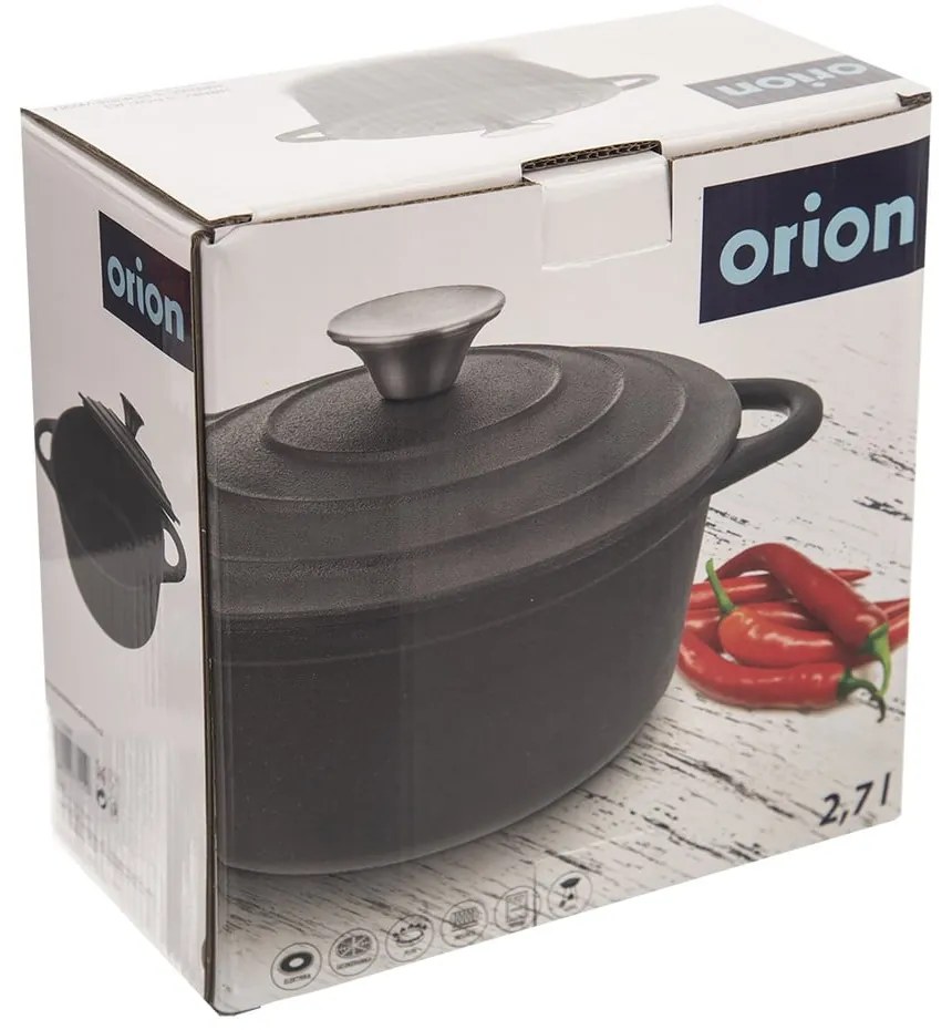 Garnek żeliwny z pokrywką 2,7 l Litina – Orion