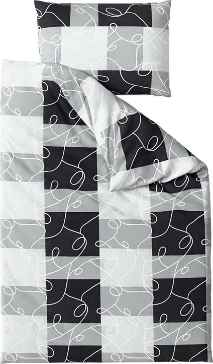 PrzytulneMieszkanie.pl PrzytulneMieszkanie.pl Bawełniana pościel SQUARES BLEND szara Rozmiar pościeli: 70 x 90 cm | 140 x 200 cm