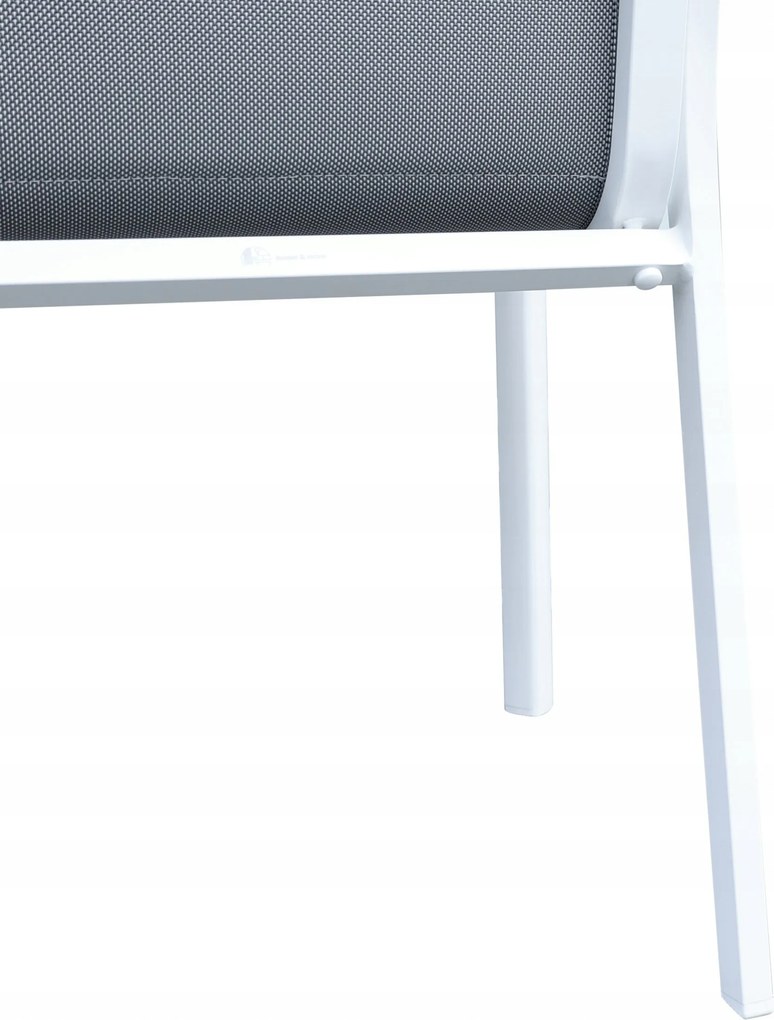 3587W-WH Krzesło Ogrodowe Aluminiowe Białe 56x65x88 cm Komfortowe Wytrzymałe Pianka