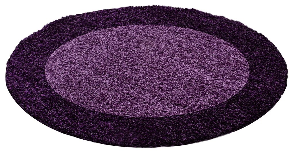 Dywan shaggy Life fioletowy 120 cm x 120 cm koło