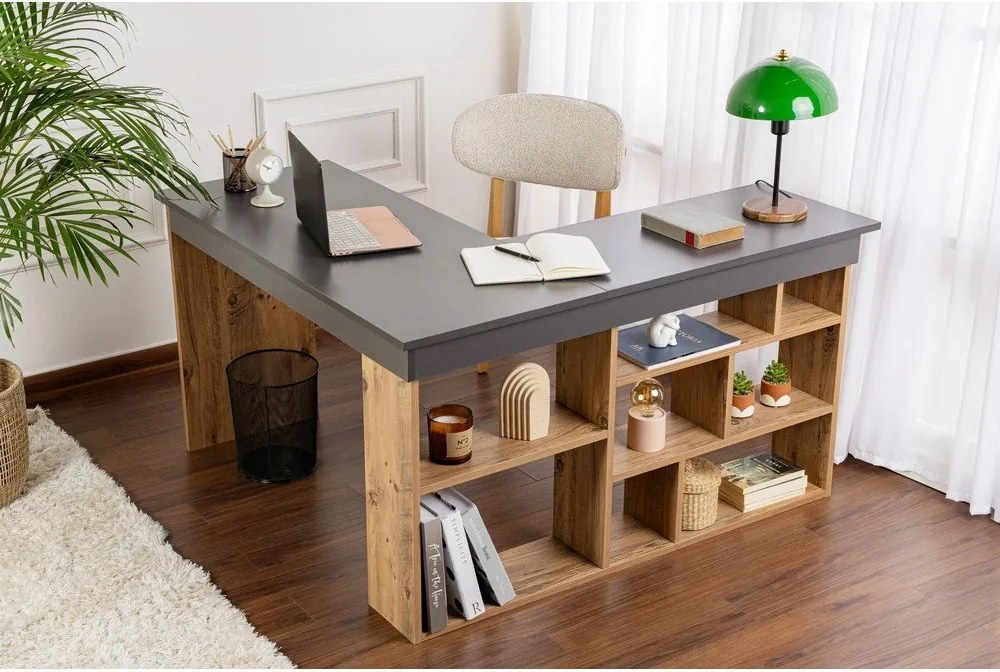 Biurko w dekorze sosny 120x130 cm Vesper – Kalune Design