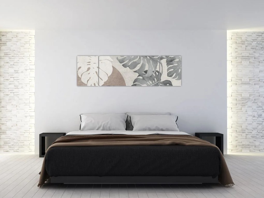 Obraz - Wzór z liśćmi (170x50 cm)