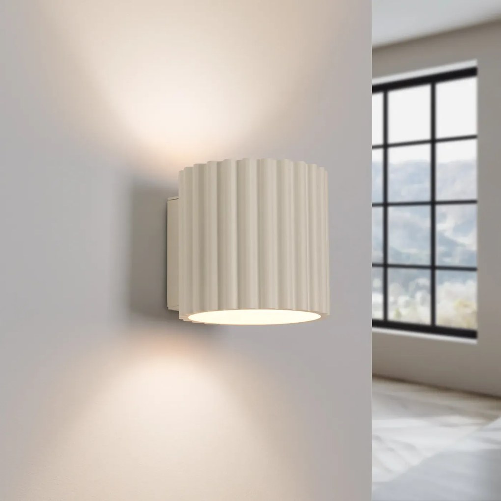 Kinkiet AURA beżowy G9 ryflowany SOLLUX  LIGHTING