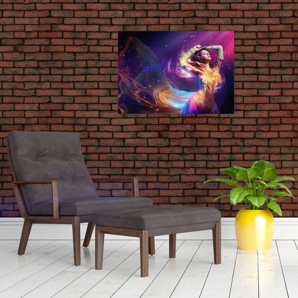 Obraz na szkle mistycznej kobiety (70x50 cm)