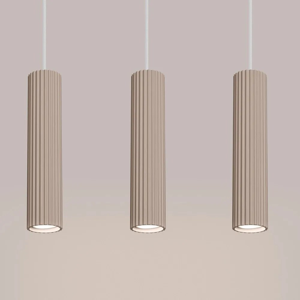 Szarobrązowa metalowa lampa wisząca Gleam – Sollux