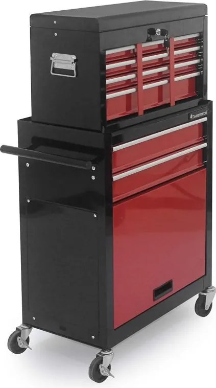 Wózek warsztatowy z 5 szufladami, 61 x 108 cm, czerwony