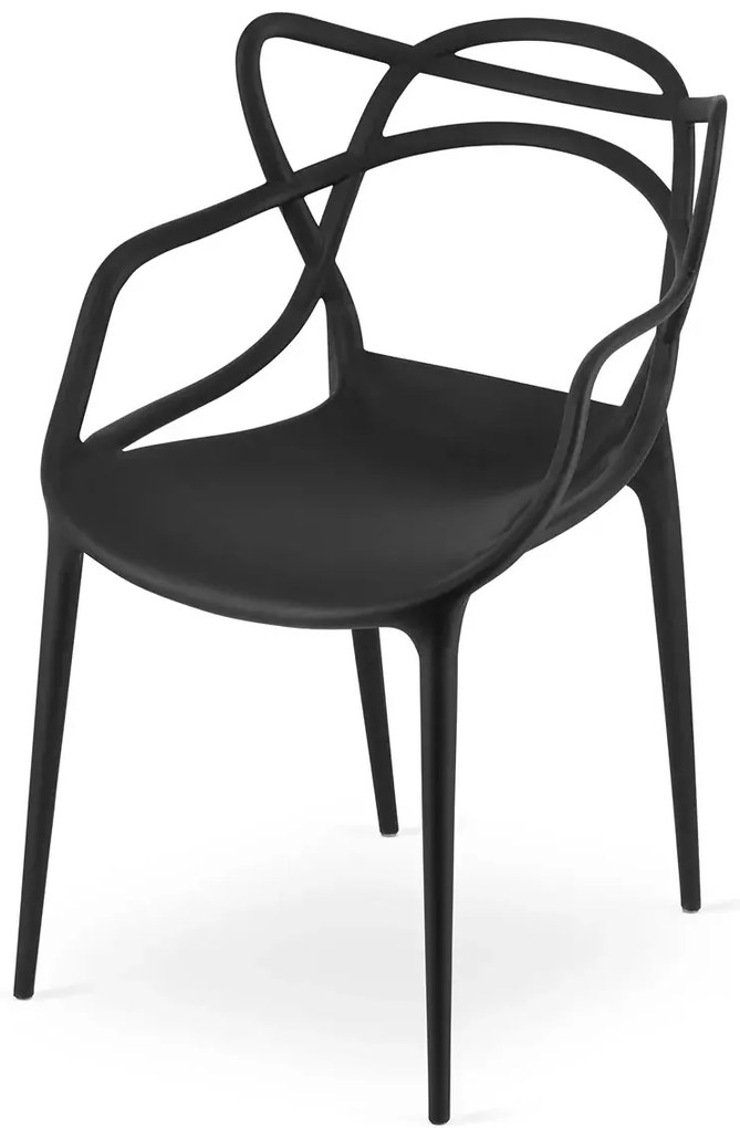 Czarne krzesło minimalistyczne do stołu - Riani 3X