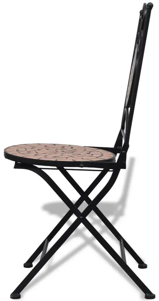 Zestaw ceramicznych krzeseł ogrodowych Zarvin - brązowy