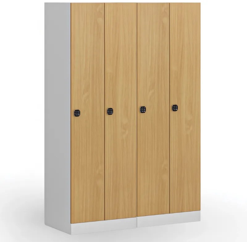 Szafka ubraniowa S1, 2-drzwiowa, 1850 x 600 x 500 mm, zamek kodowy, drzwi laminowane, brzoza