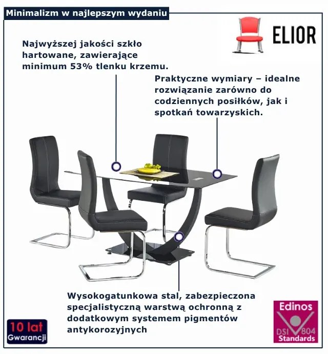 Szklany Czarny Stół L4-T06