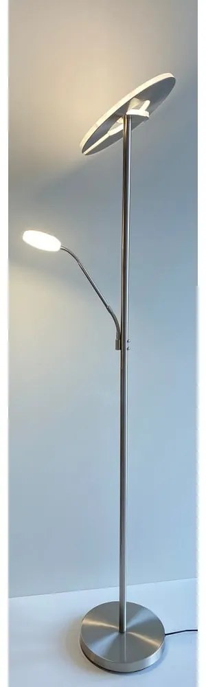 Lampa stojąca LED ze ściemniaczem w kolorze srebra (wysokość 180 cm) Dent – Fischer & Honsel