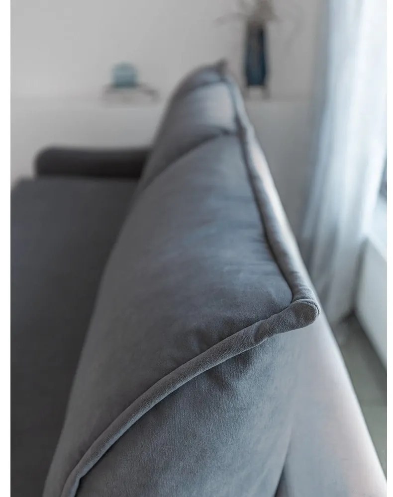 Szara aksamitna rozkładana sofa Miuform Tender Eddie