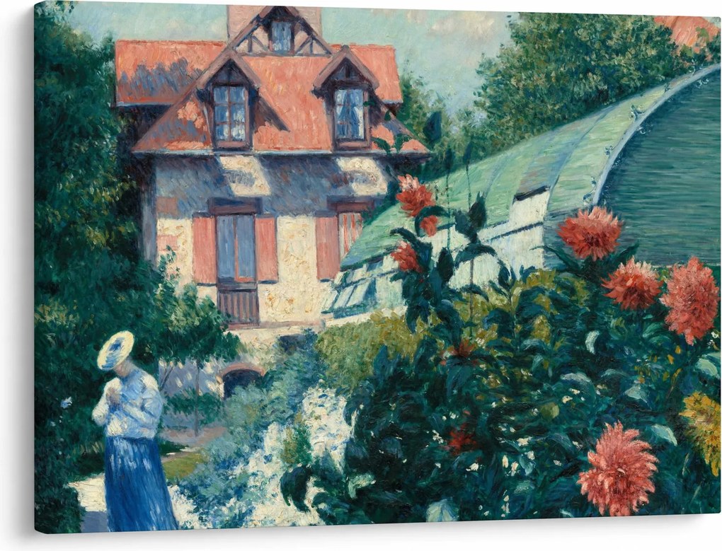 Obraz - Gustave Caillebotte, Dahlias, Garden at Petit Gennevilliers, reprodukcje (70x50 cm)