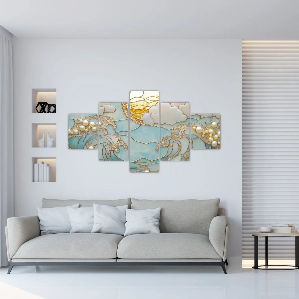 Obraz - 3D perły w oceanie (125x70 cm)
