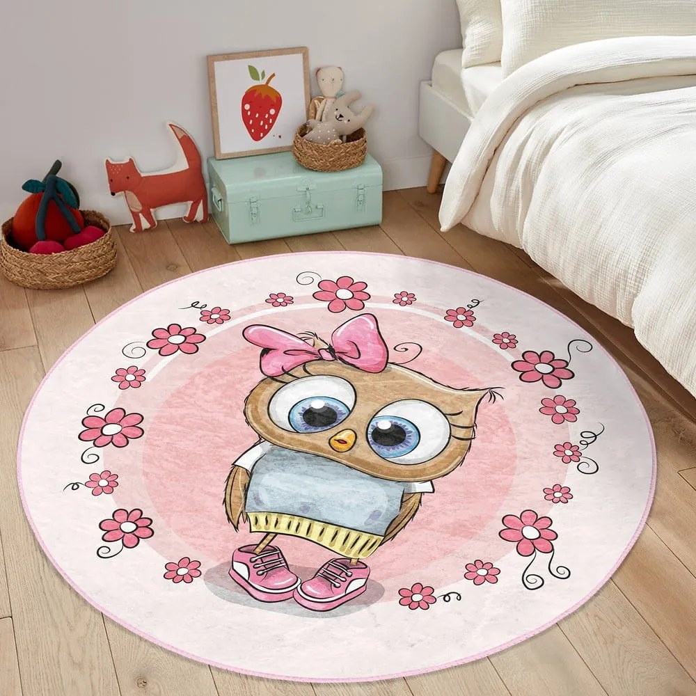 Różowy dywan dziecięcy ø 120 cm Comfort – Mila Home