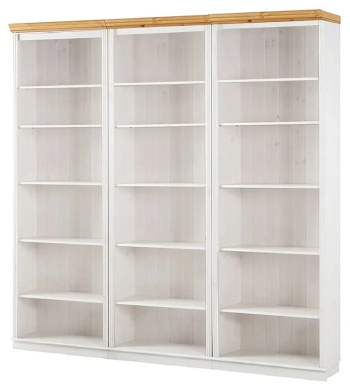 Biały regał z litego drewna sosnowego 222x223 cm Anita – Støraa