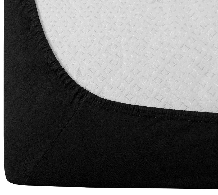 PrzytulneMieszkanie.pl Prześcieradło jersey EXCLUSIVE czarne 90 x 200 cm