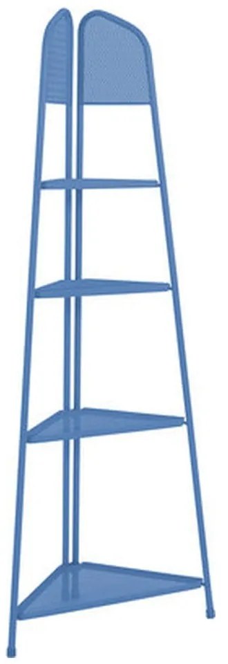 Niebieska metalowa półka narożna na balkon Garden Pleasure MWH, wys. 180 cm