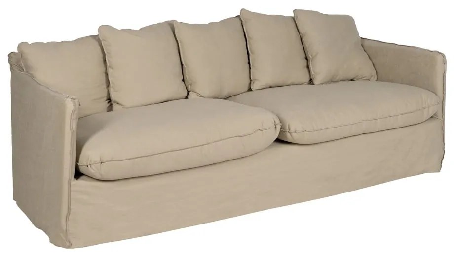 Beżowa lniana sofa 216 cm – Ixia