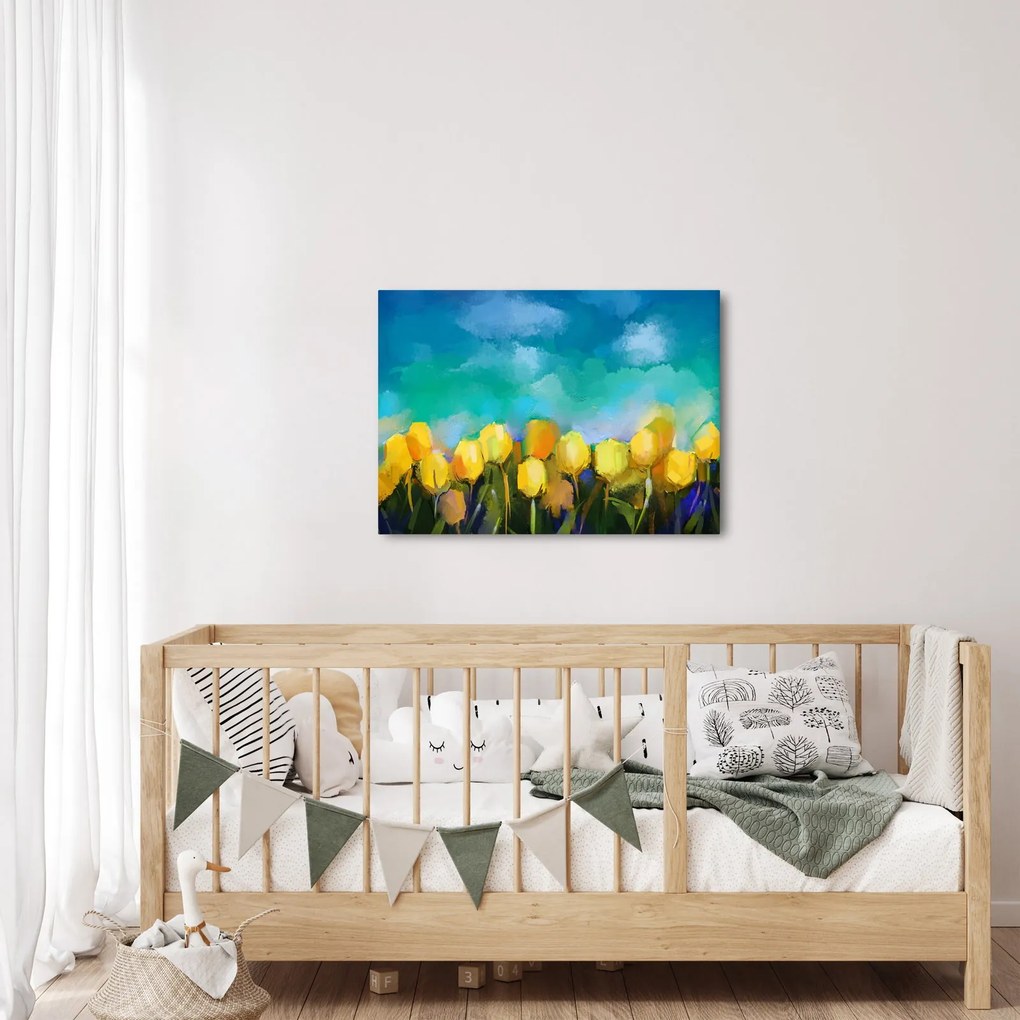 Obraz żółtych tulipanów (70x50 cm)