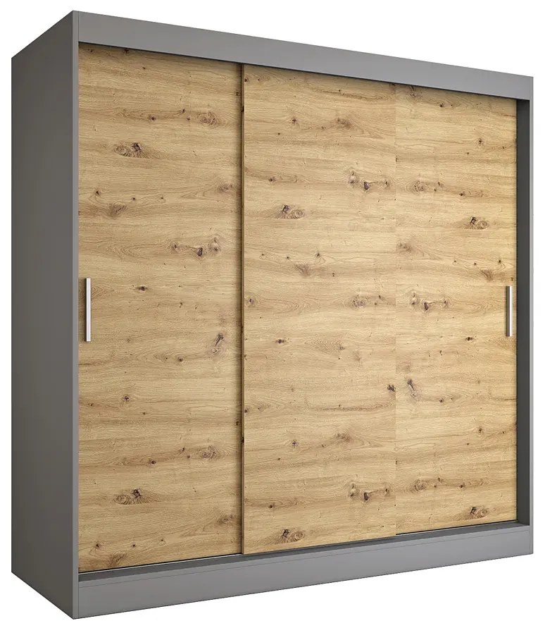 Szafa przesuwna 200 cm antracyt + dąb artisan F5-W16