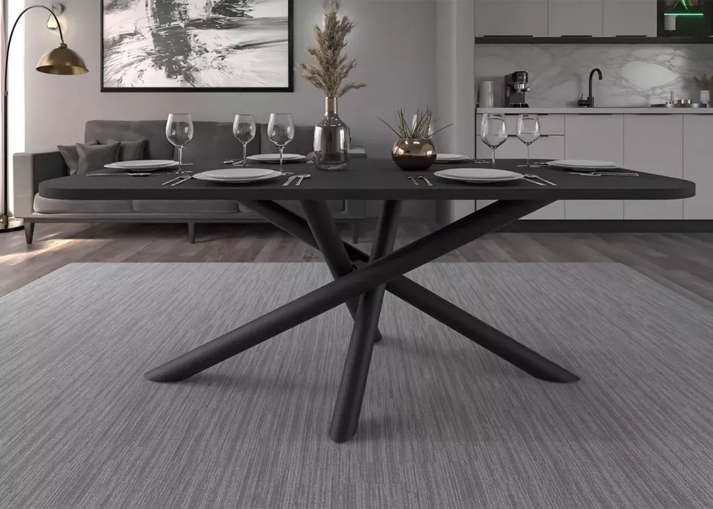 Stół prostokątny Yoko 185 × 90 z blatem laminowanym i nogami typu pająk