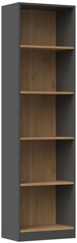 Wysoki otwarty regał dąb artisan + antracyt - Subtil