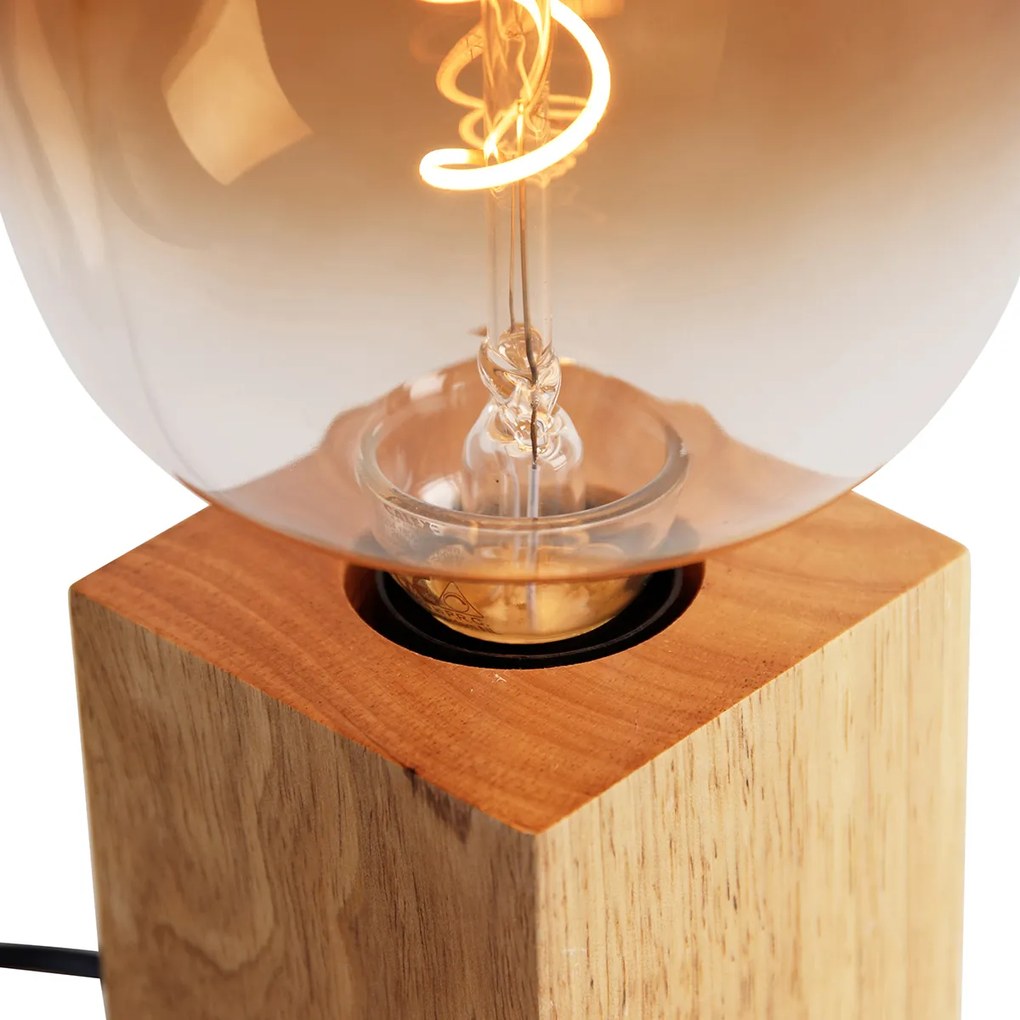 Rustykalna lampa stołowa z naturalnego drewna w tym LED G140 - Bloc Rustykalny / Vintage Oswietlenie wewnetrzne