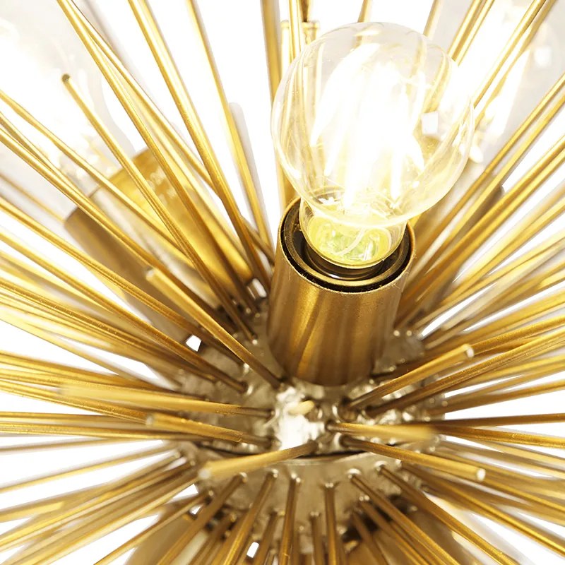 Lampa wisząca w stylu art deco złota 6-światłowa - Broom Nowoczesny Oswietlenie wewnetrzne