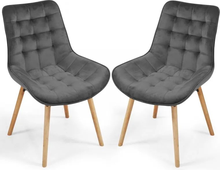 MIADOMODO Zestaw krzeseł do jadalni, ciemnoszary 2 sztuki