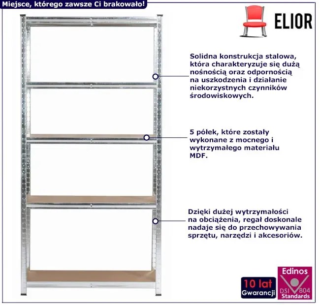 Srebrny zestaw 2 metalowych regałów - Filove 6X